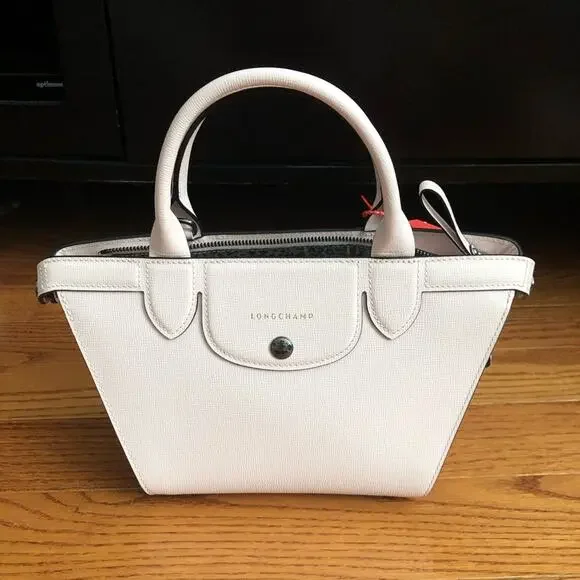 Longchamp RARE Le Pliage Heritage Top Handle Small Leather Pink Handbag NWOT - Picture 2 of 11